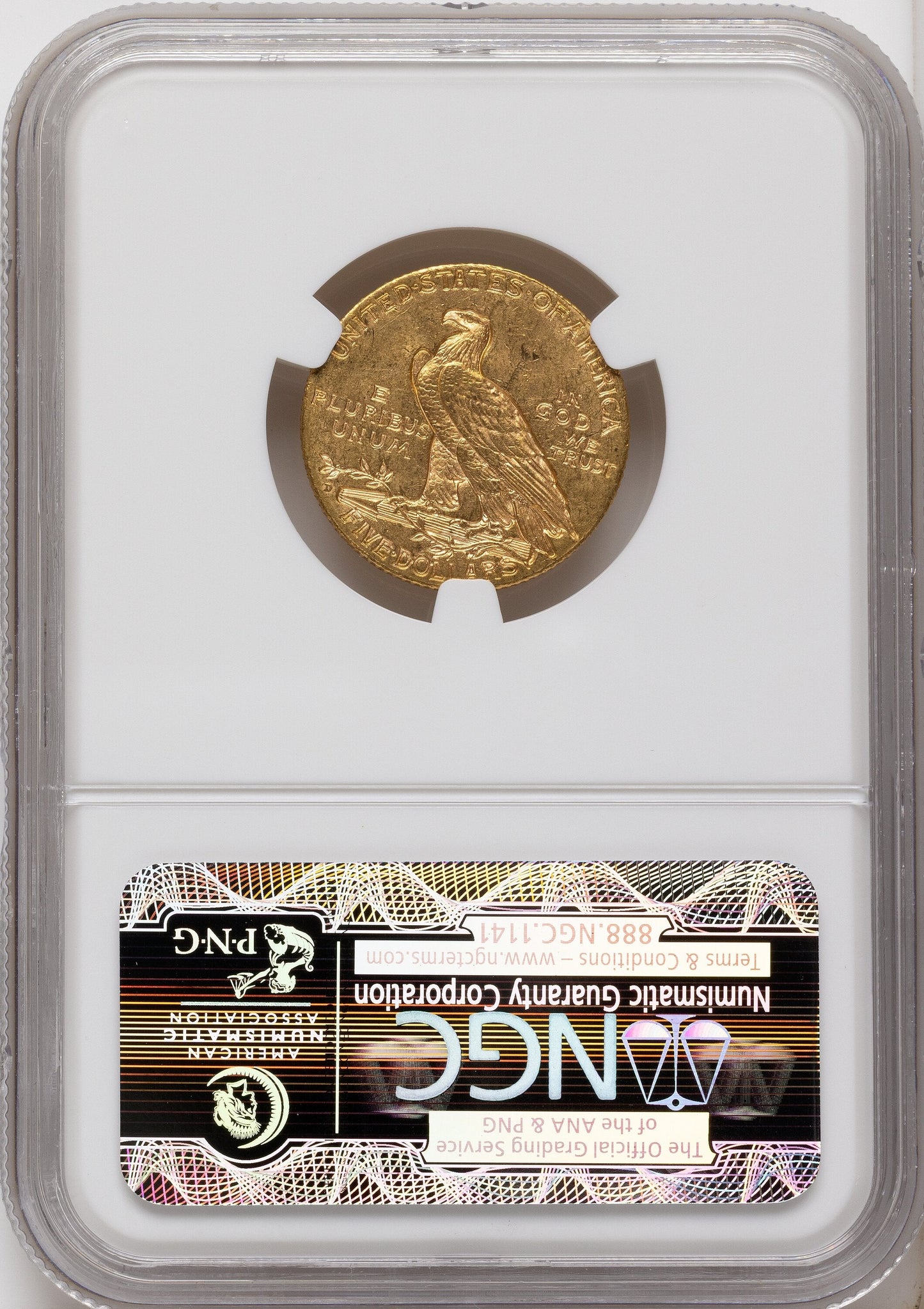 1908-D $5 Indian Half Eagle NGC MS63