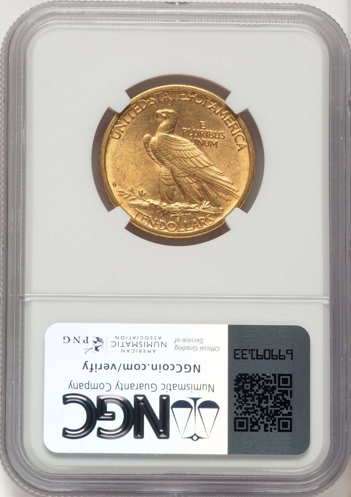 1908-D $10 NO MOTTO Indian Eagle NGC MS62