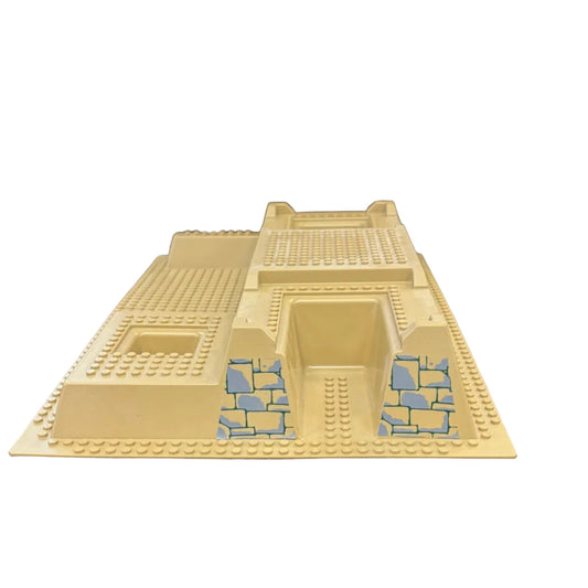 Baseplate, Raised 32 x 48 x 6 with Level Front with Stone Pattern on Four Sides and Pit Pattern, 51542pb003