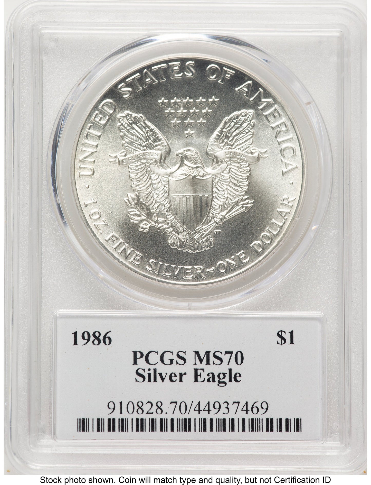 1986 Silver Eagle John Dannreuther PCGS MS70