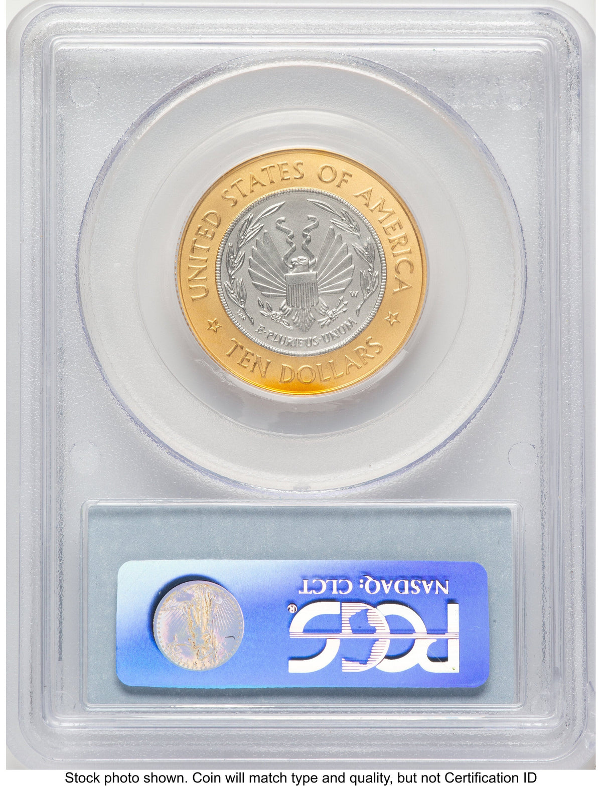 2000-W $10 Library of Congress Bi-Metallic Gold 0.2509 oz and Platinum 0.2509 oz US Vault Collection Blue Label Modern Issues PCGS MS70