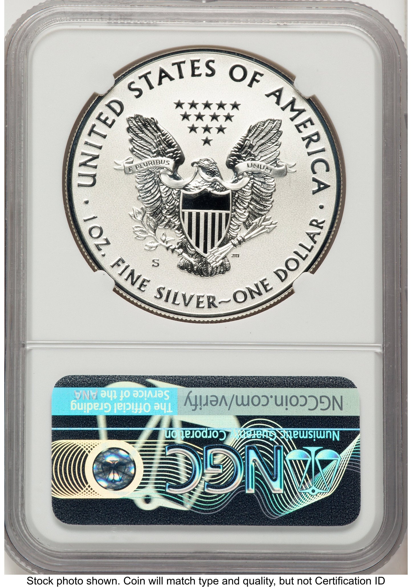 2019-S Enhanced Reverse Proof Silver Eagle 1 oz FR Trolley Label NGC PF70