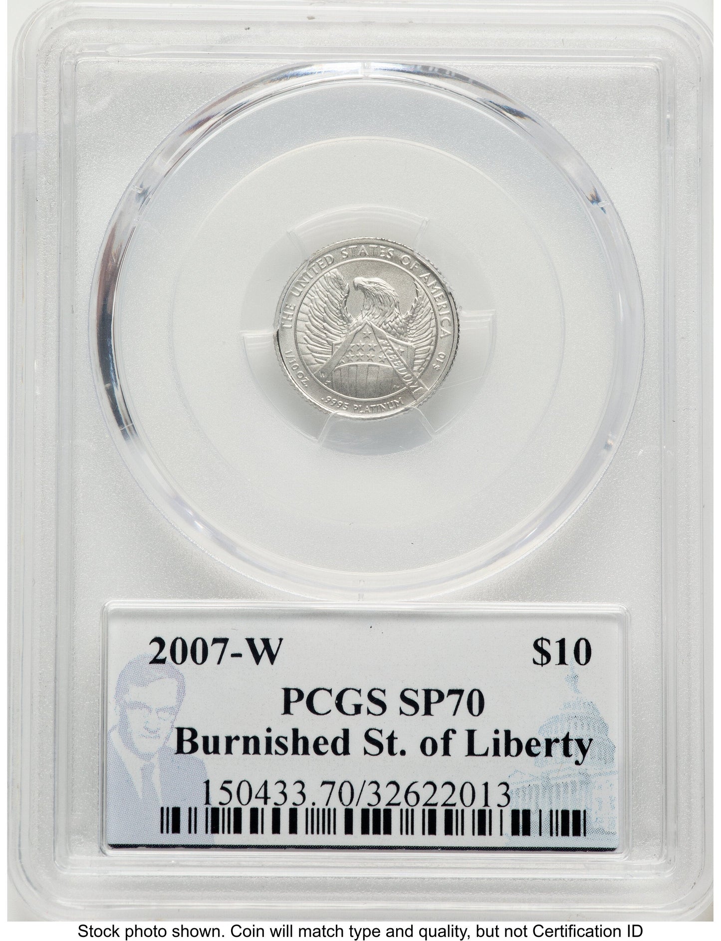 2007-W Burnished Platinum Eagle 1/10 oz Philip Diehl PCGS MS70