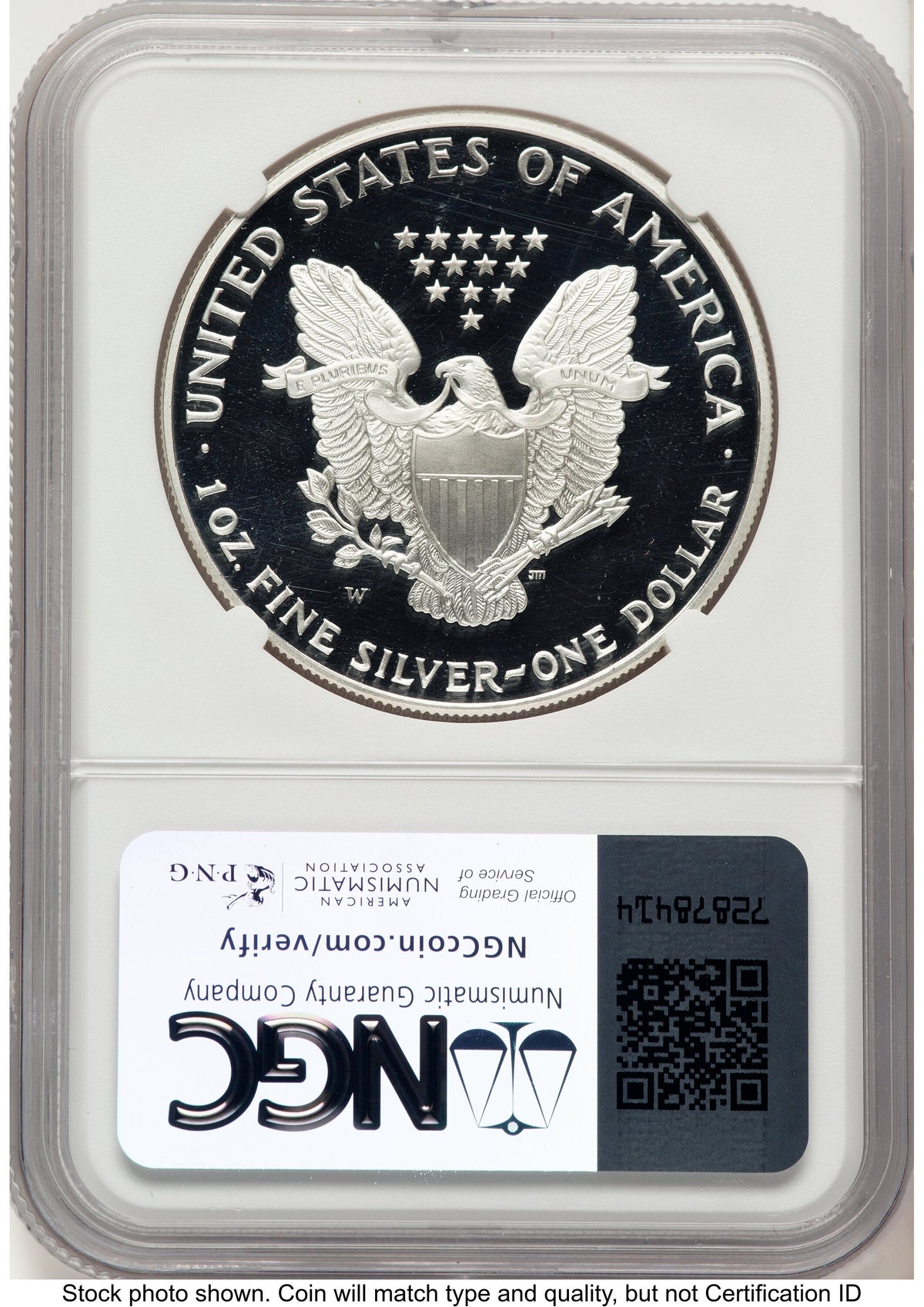 1995-W Proof Silver Eagle 1 oz Brown Label NGC PF69