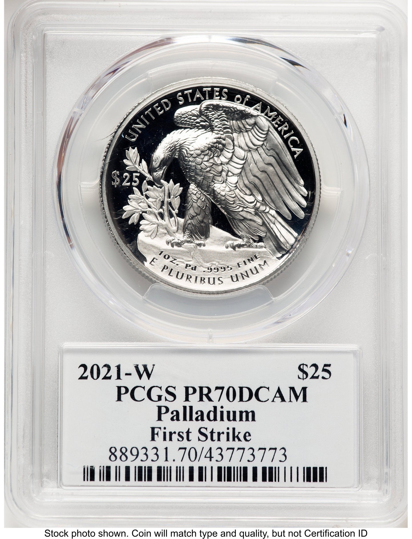 2021-W Palladium Eagle 1 oz FS Adolph Weinman PCGS PR70