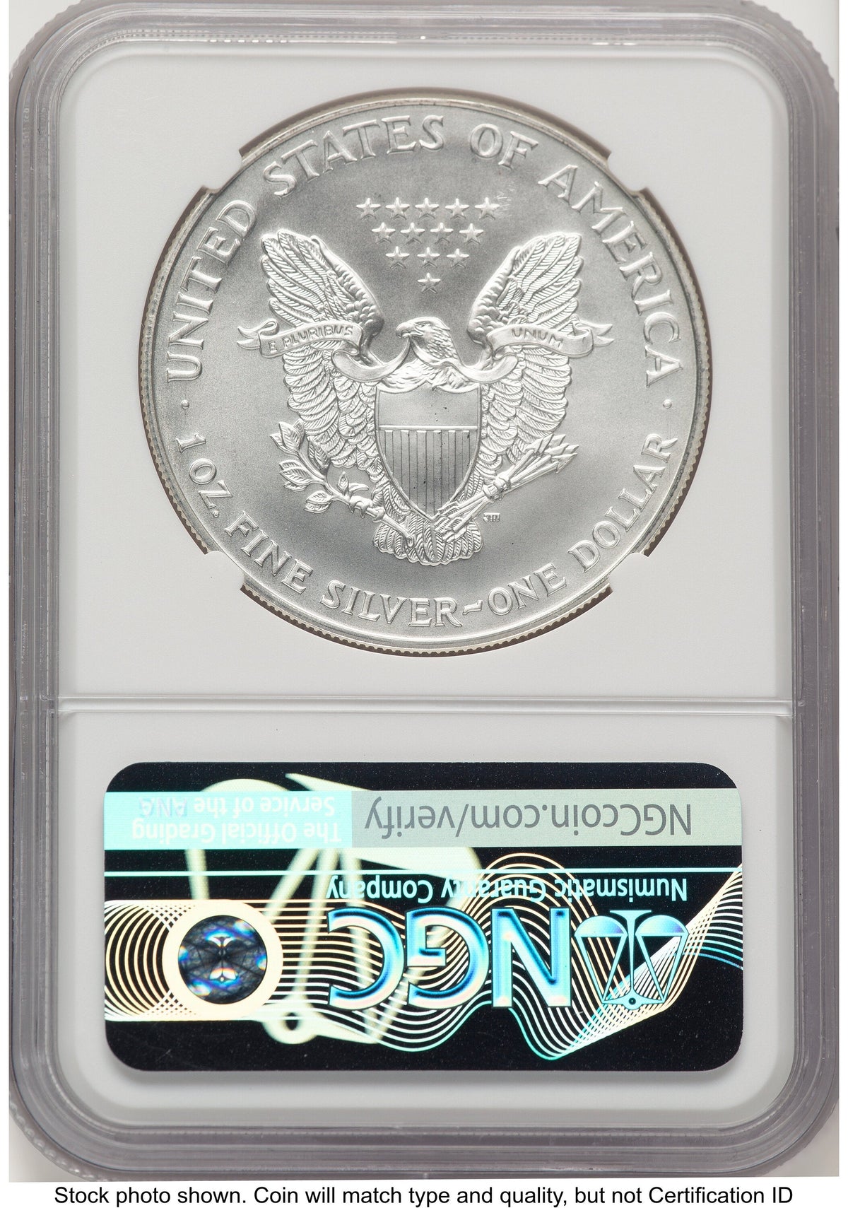 1999 Silver Eagle Brown Label NGC MS70