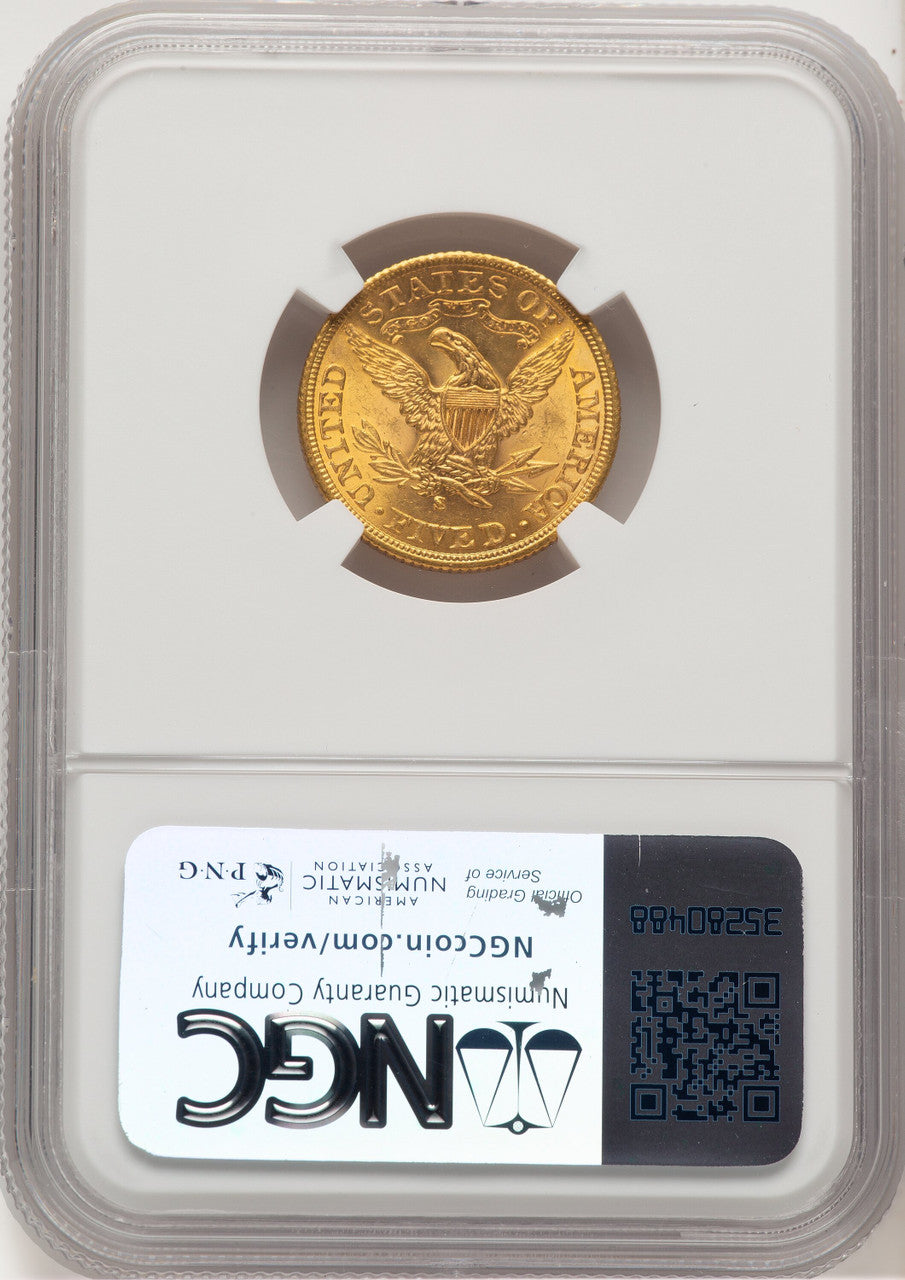 1902-S $5 CAC Liberty Half Eagle NGC MS63
