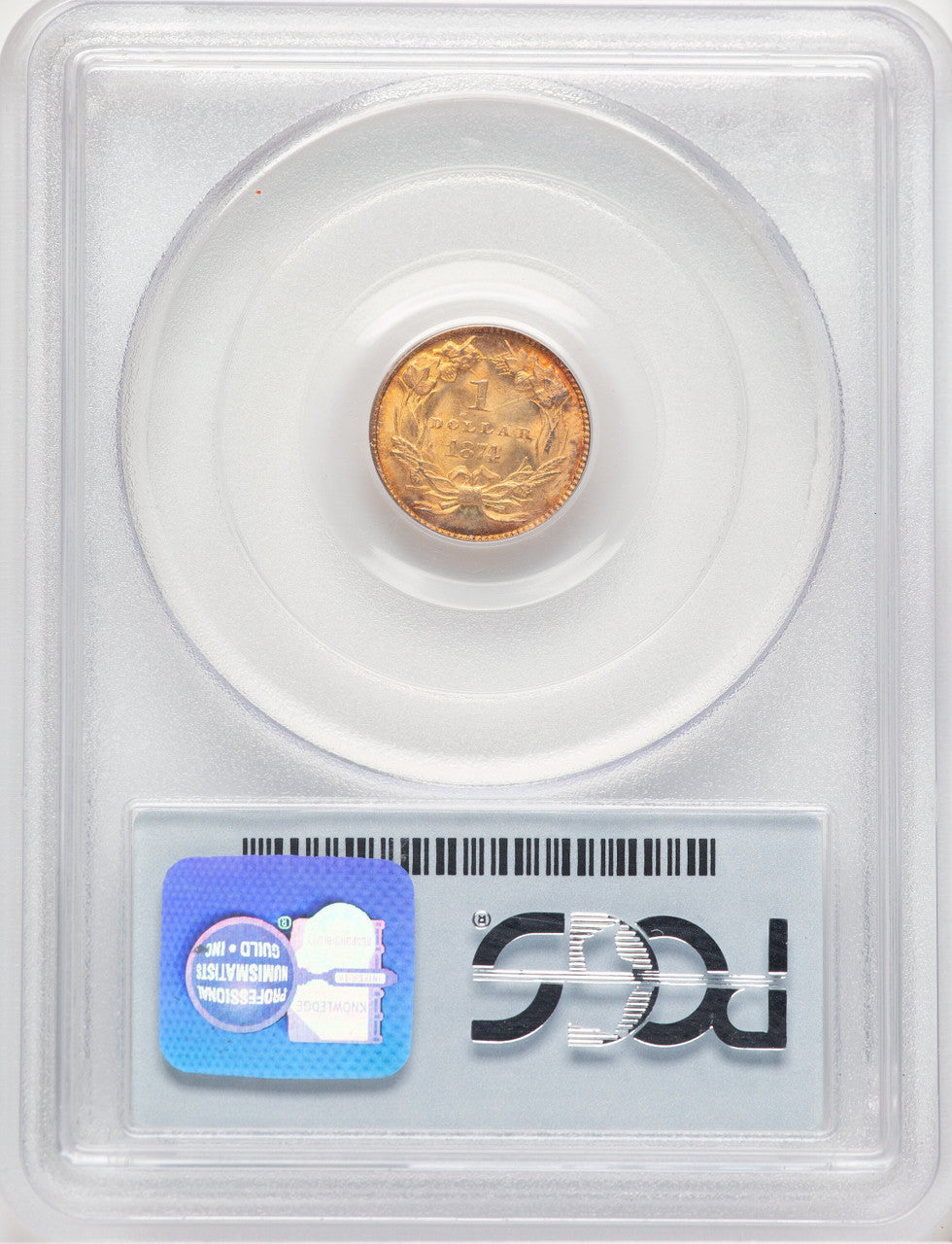 1874 G$1 Gold Dollar PCGS MS65
