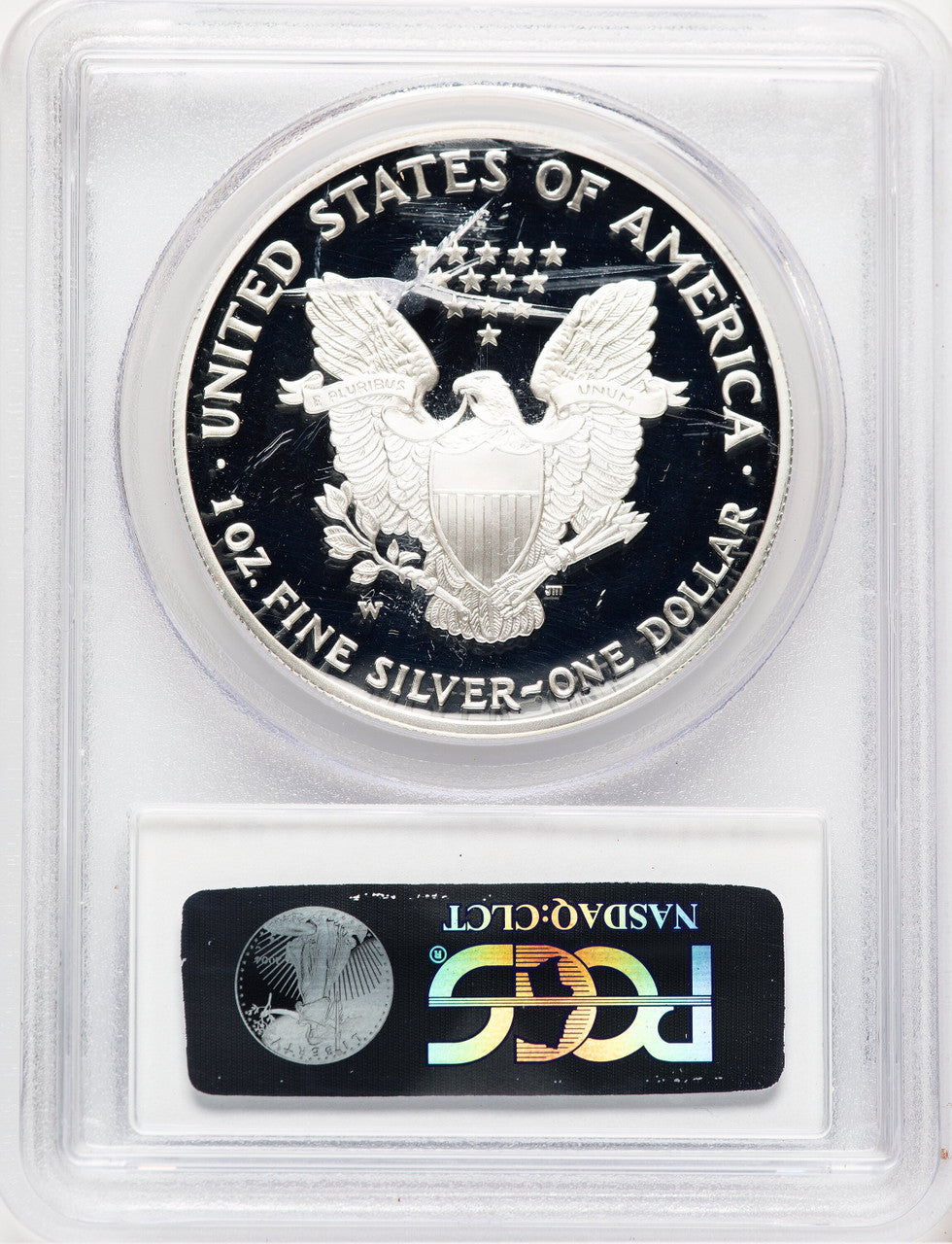 2005-W Proof Silver Eagle 1 oz Blue Gradient PCGS PR70