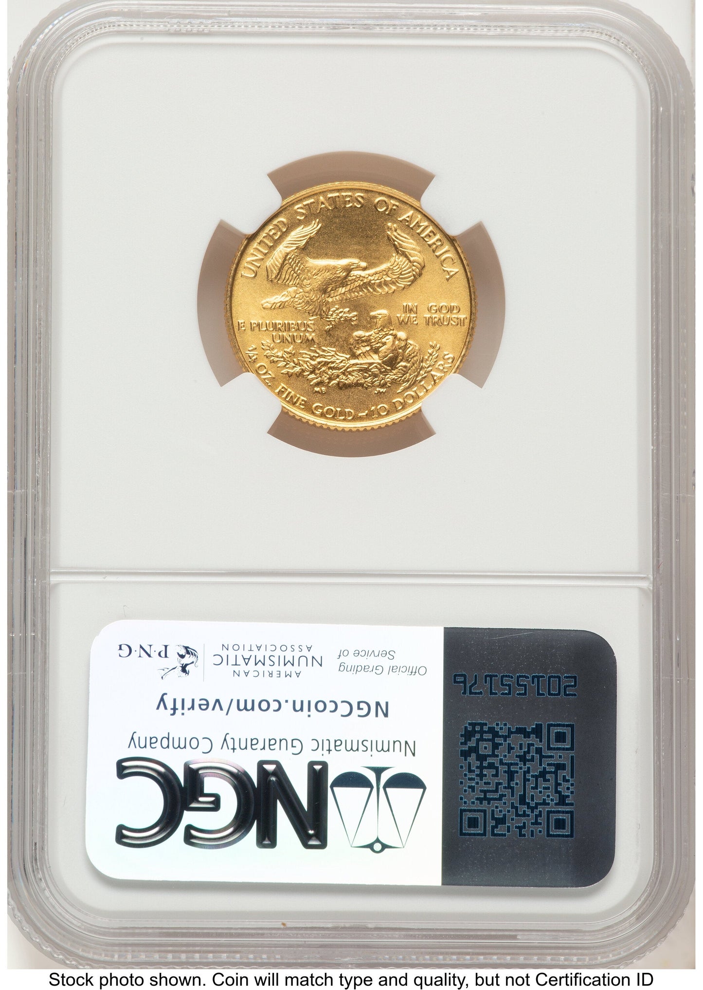 1989 Gold Eagle 1/4 oz Brown Label NGC MS70