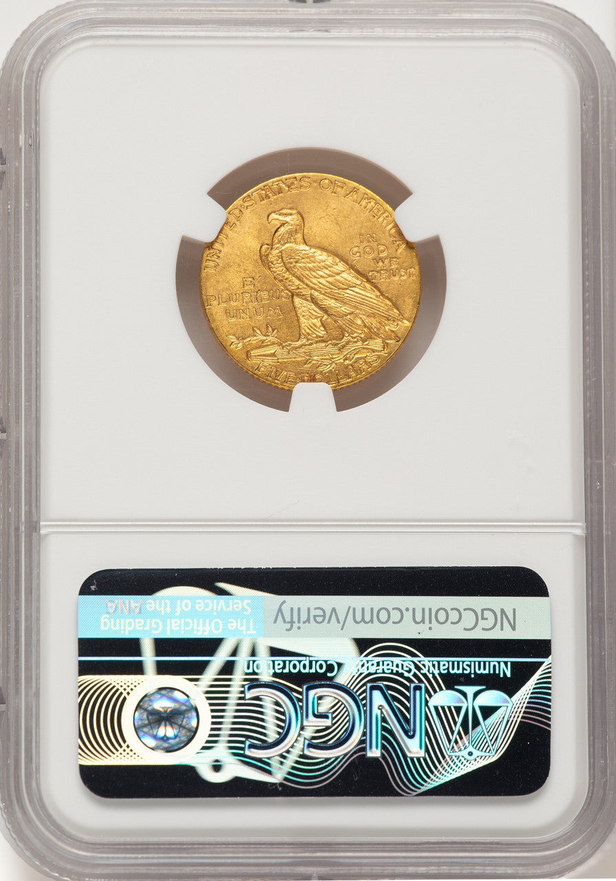 1908 $5 Indian Half Eagle NGC MS64