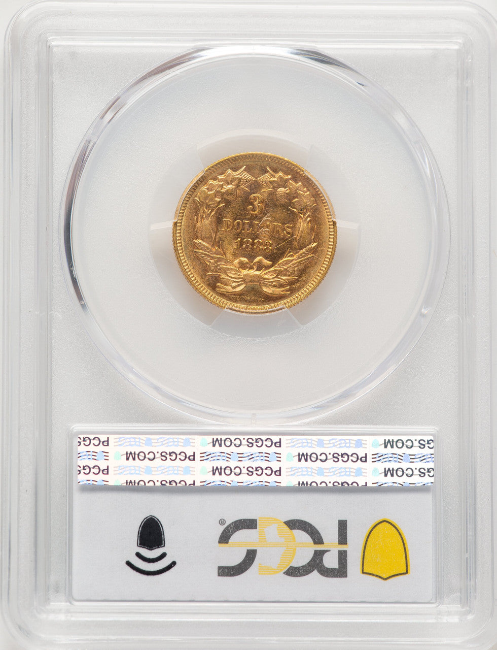 1883 $3 Three Dollar Gold Pieces PCGS MS62