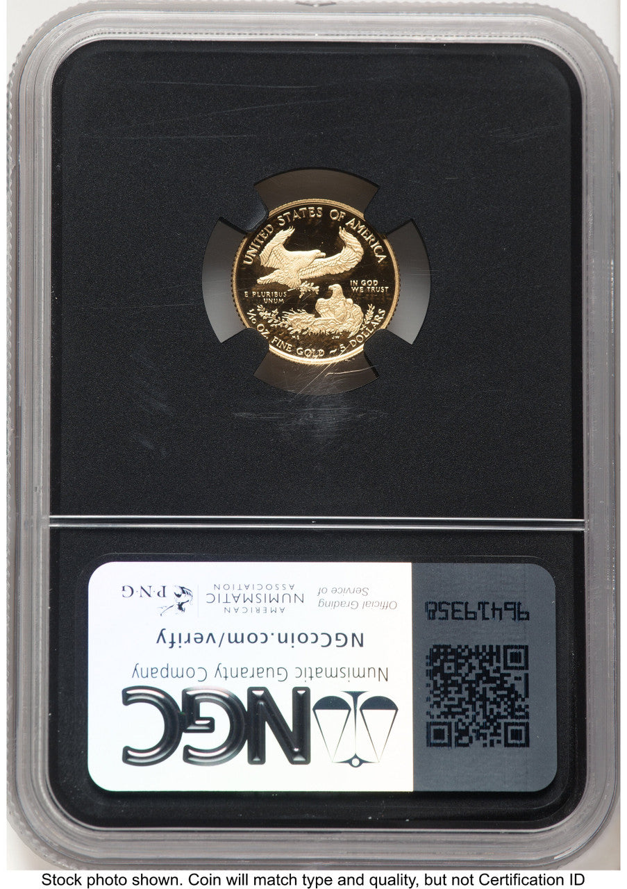 2019-W Proof Gold Eagle 1/10 oz FDI Anna Cabral Prestige Treasurer Series Washington NGC PF70