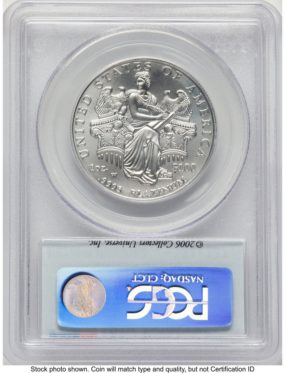 2006-W Burnished Platinum Eagle 1 oz 10th Anniversary Label PCGS MS70