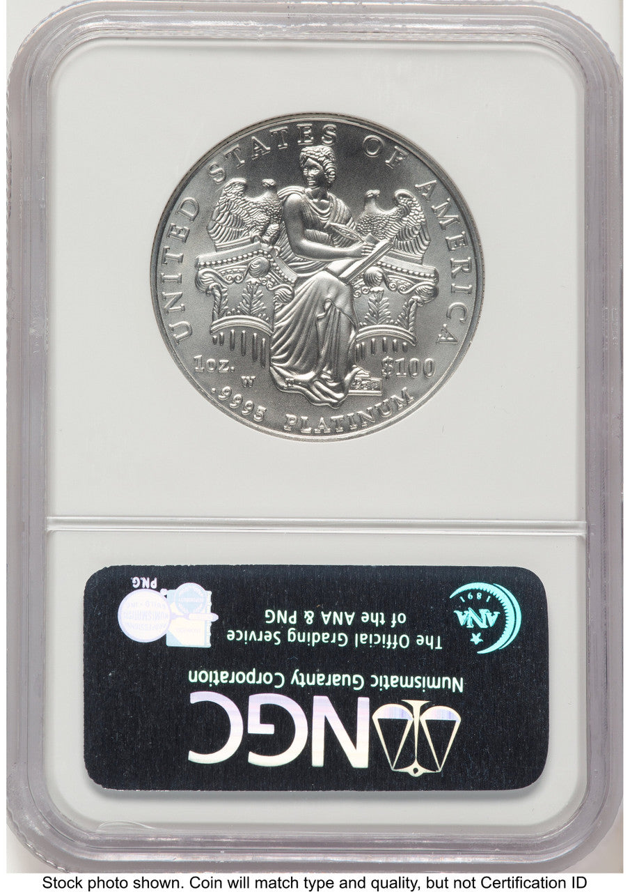 2006-W Burnished Platinum Eagle 1 oz ER Blue NGC MS70