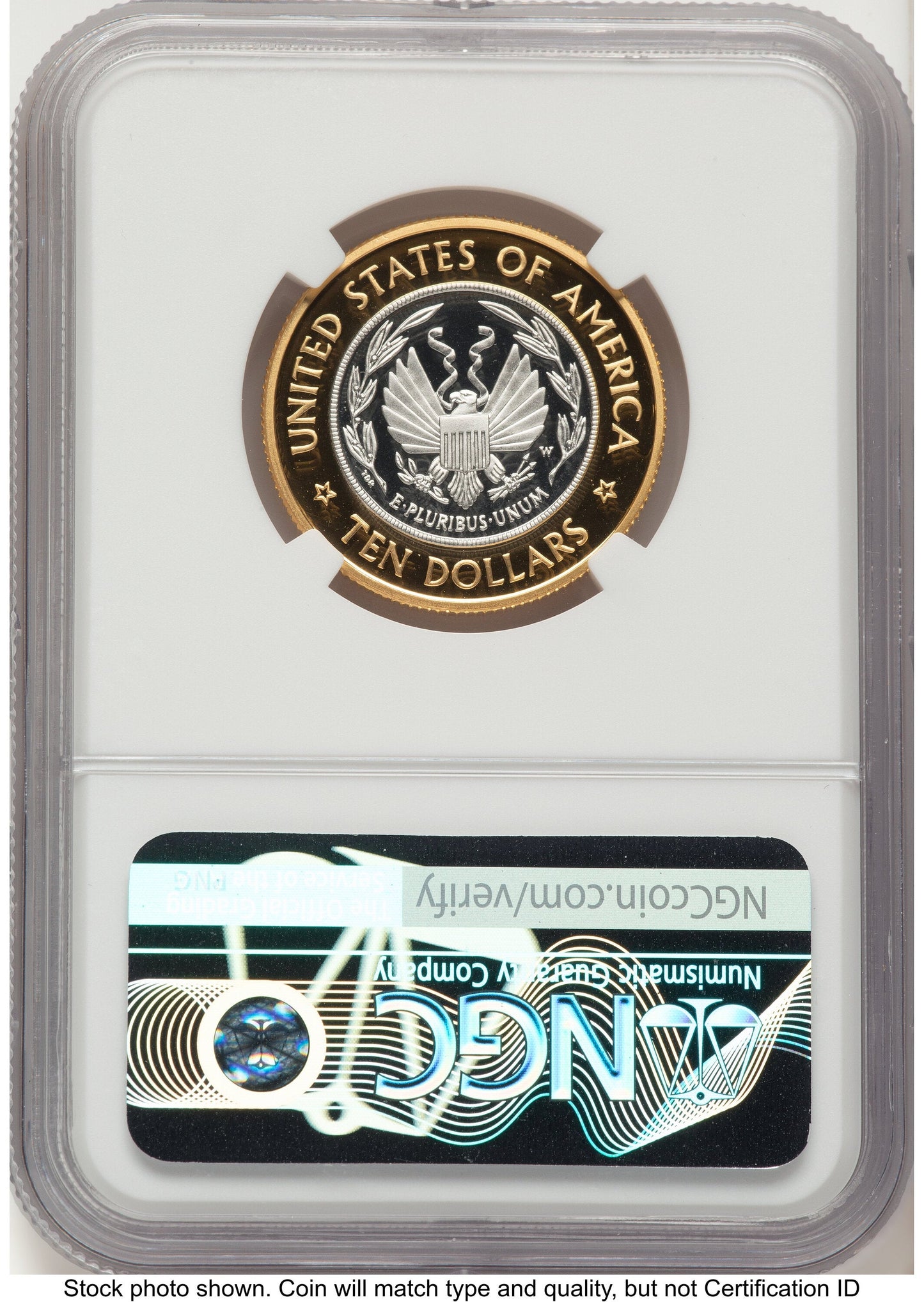 2000-W $10 Library of Congress Bi-Metallic Gold 0.2509 oz and Platinum 0.2509 oz Brown Label Modern Issues NGC MS70