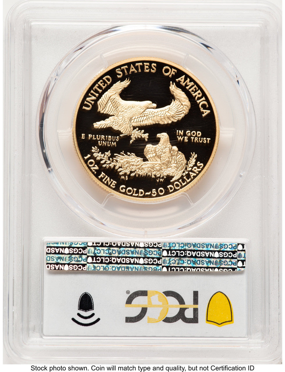2021-W Type 1 Proof Gold Eagle 1 oz Blue Gradient PCGS PR70
