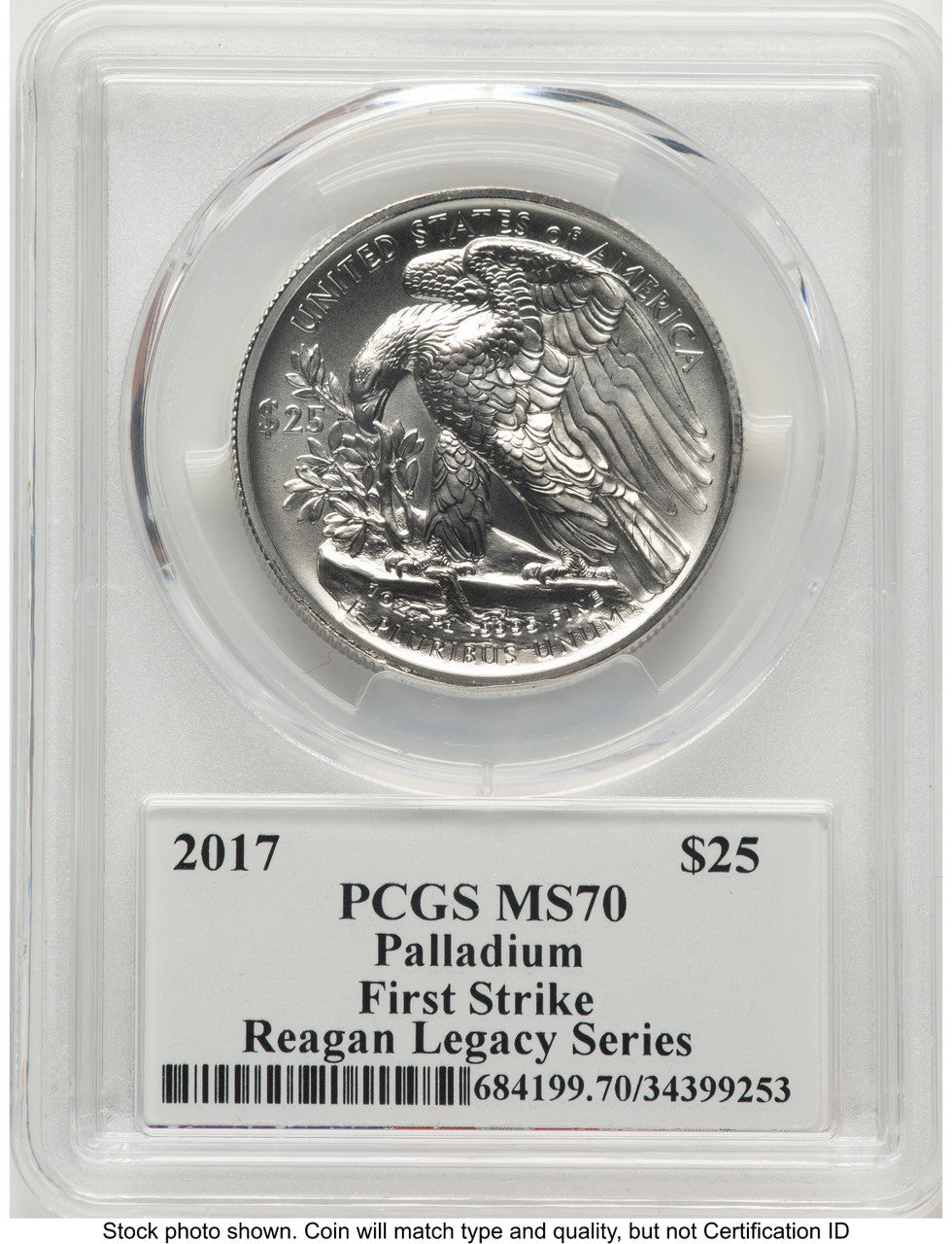 2017 Palladium Eagle 1 oz FS Reagan Legacy Series Michael Reagan PCGS MS70