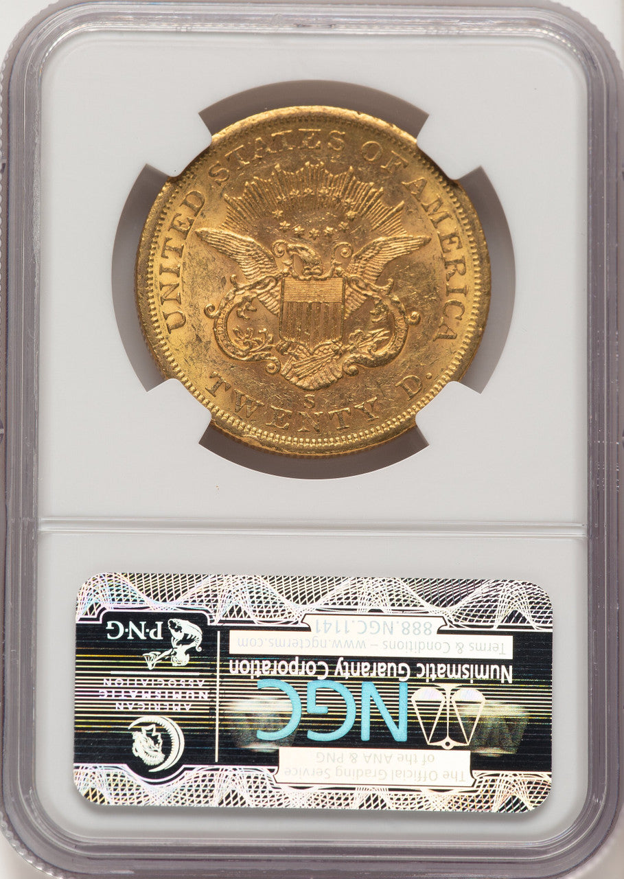 1858-S $20 Liberty Double Eagle NGC AU58 (784404001)