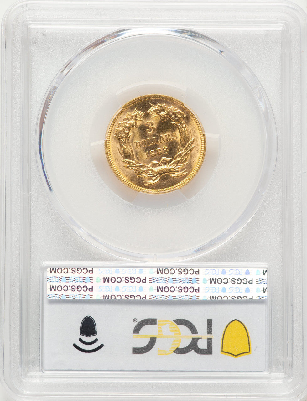 1888 $3 Three Dollar Gold Pieces PCGS MS65