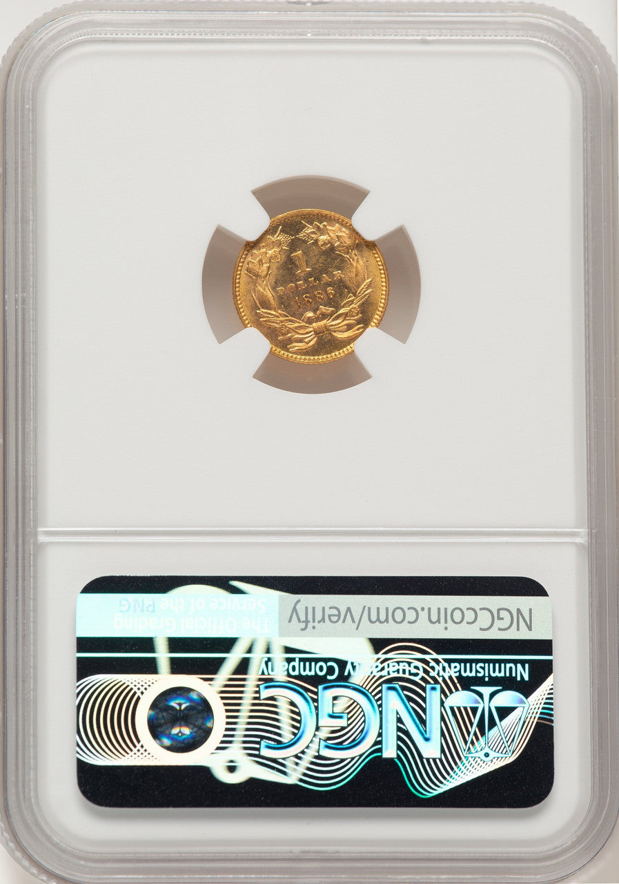 1886 G$1 Gold Dollar NGC MS64