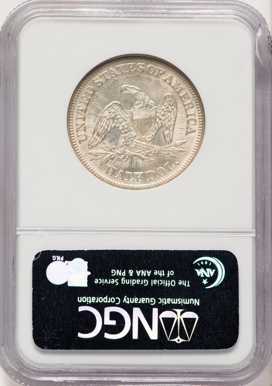 1853 50C Arrow and Rays Seated Half Dollar NGC MS66