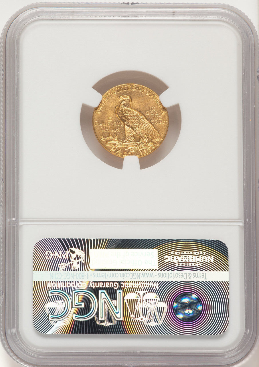 1915 $2.50 Brown Label Indian Quarter Eagle NGC MS61