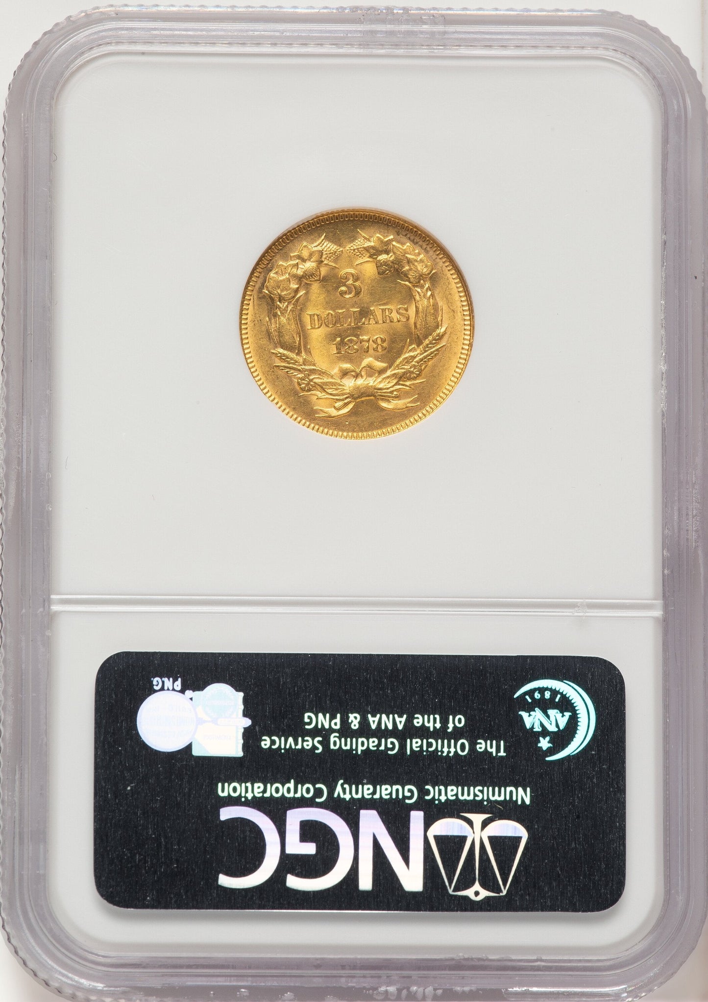 1878 $3 Three Dollar Gold Pieces NGC MS62