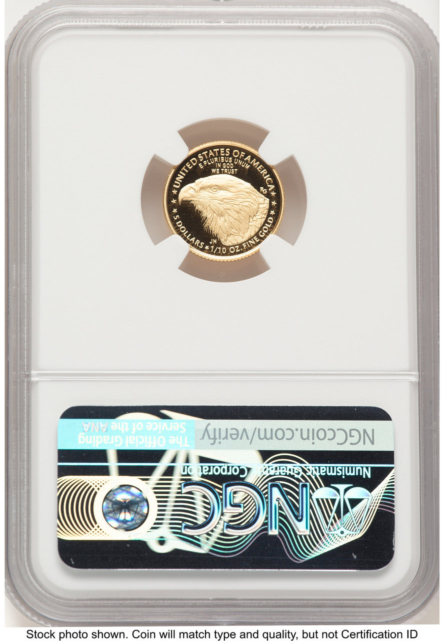 2021-W Type 2 Proof Gold Eagle 1/10 oz FDI Jennie Eagle Flag NGC PF70 Norris