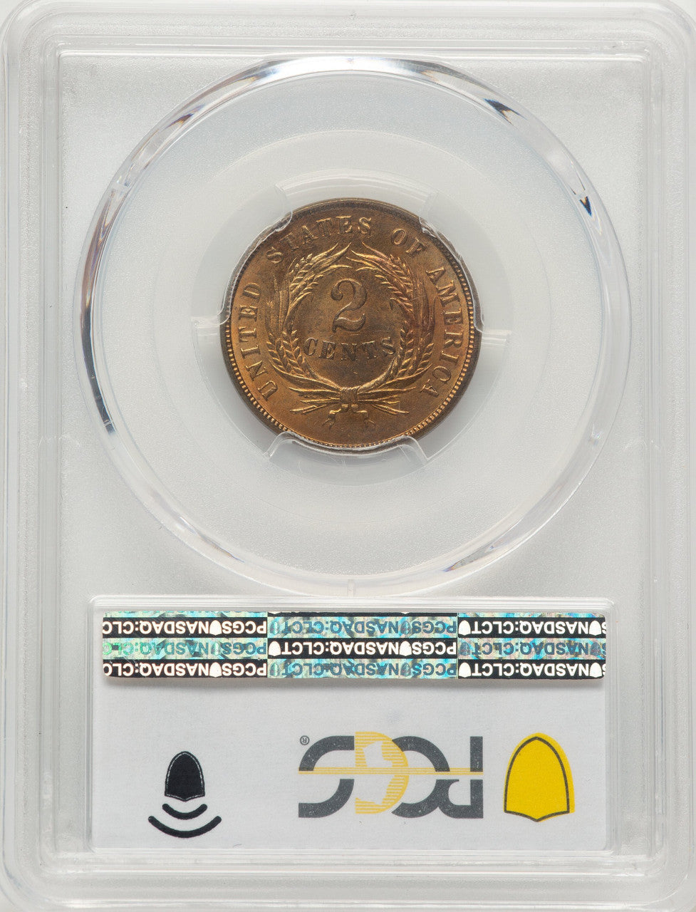 1871 2C RD Two Cent Pieces PCGS MS66