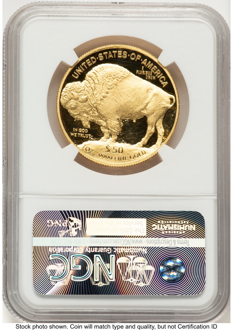 2015-W Proof Gold Buffalo 1 oz FDI Statue of Liberty Label NGC PF70