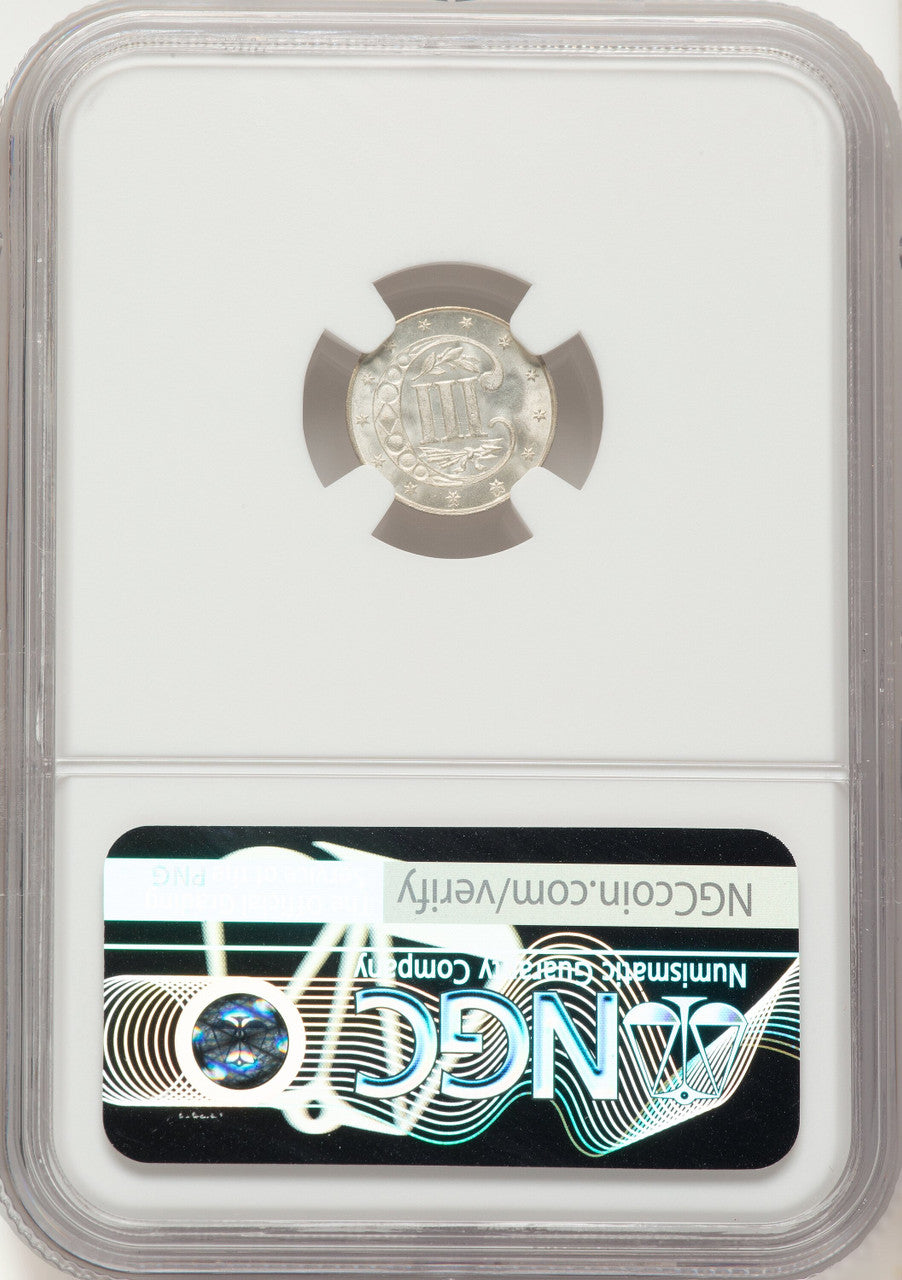 1861 3CS Three Cent Silver NGC MS67