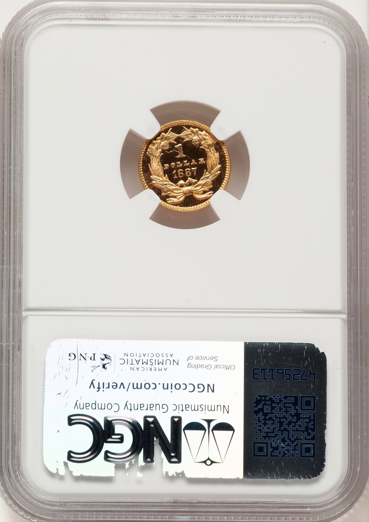 1887 G$1 CA Proof Gold Dollar NGC PR66