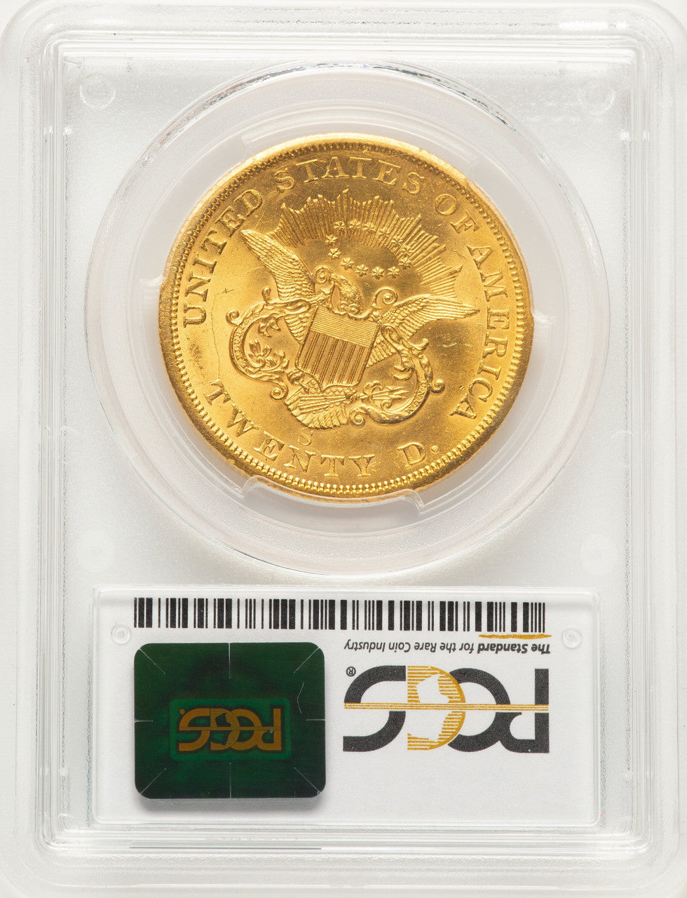1854-S $20 Liberty Double Eagle PCGS MS62