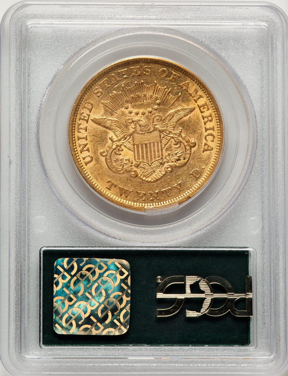 1851 $20 Green Label Liberty Double Eagle PCGS XF40