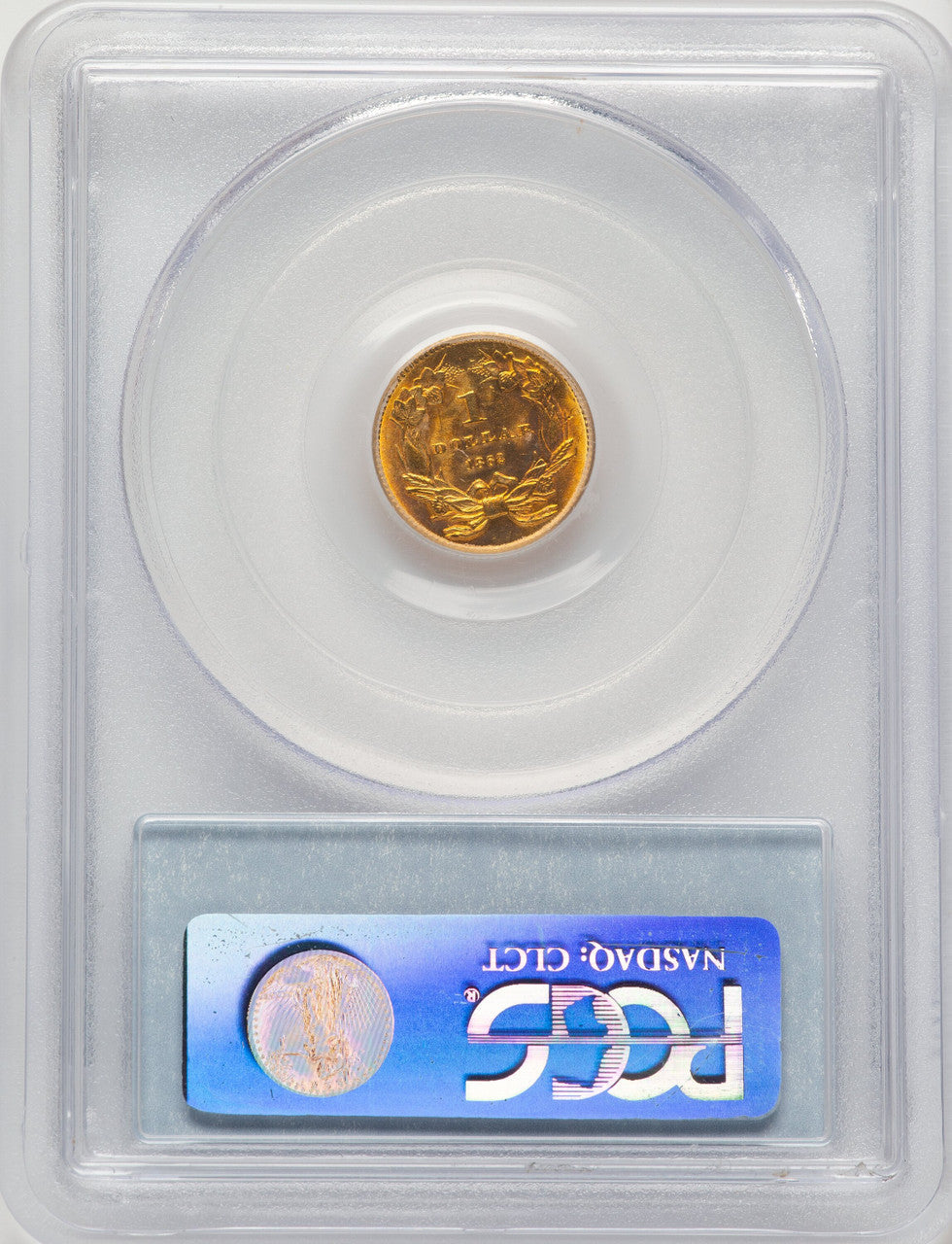1862 G$1 Gold Dollar PCGS MS62