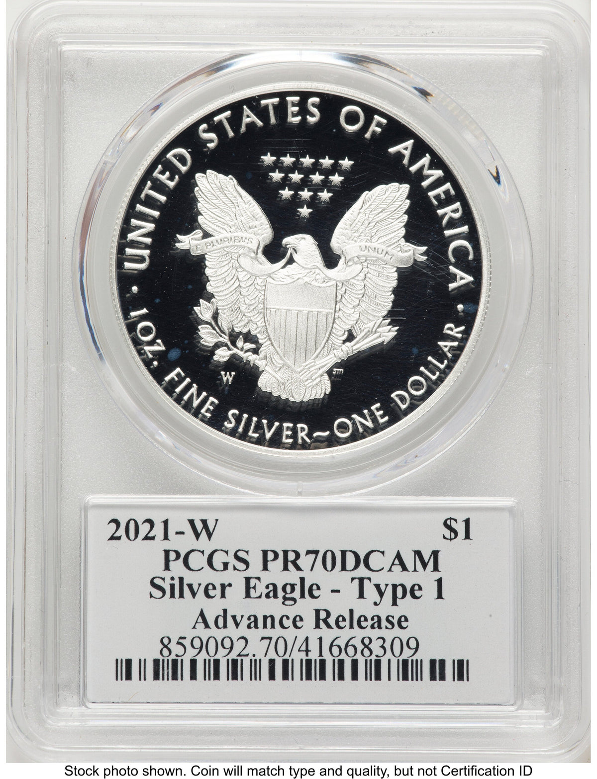 2021-W TY1 Proof Silver Eagle 1 oz AR Clifton Truman Daniel PCGS PR70
