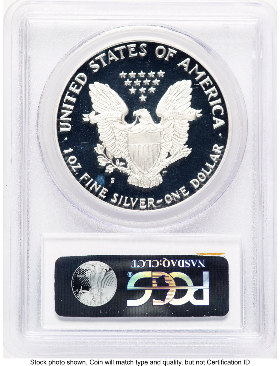 1986-S Proof Silver Eagle 1 oz Blue Gradient PCGS PR70