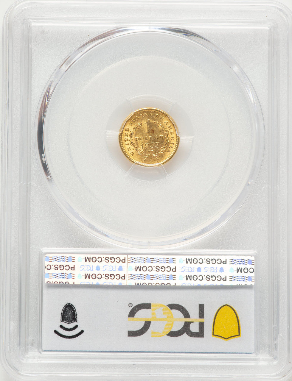 1853 G$1 Gold Dollar PCGS MS63