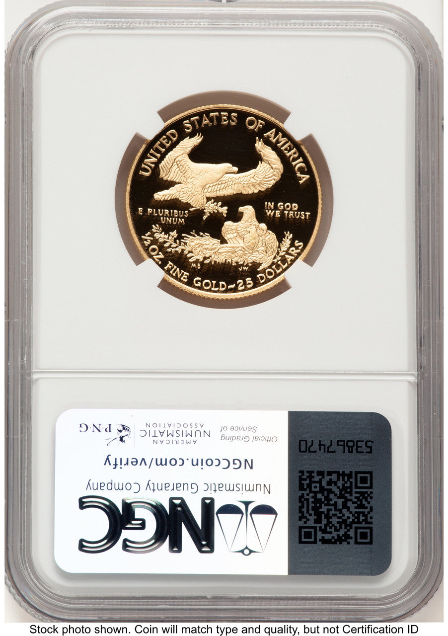 2021-W Type 1 Proof Gold Eagle 1/2 oz Kenneth Bressett Red Book NGC PF70