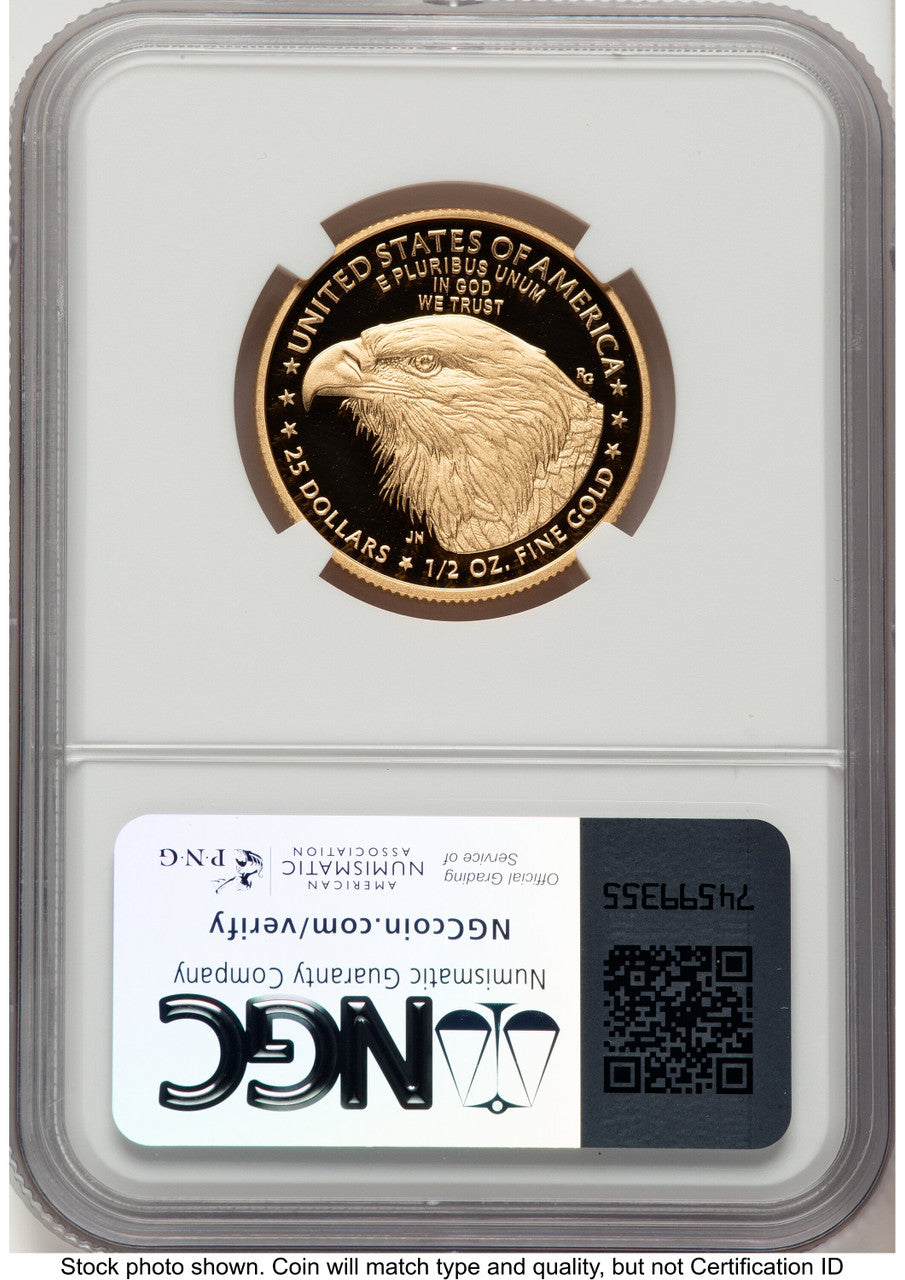 2021-W Type 2 Proof Gold Eagle 1/2 oz Kenneth Bressett Red Book NGC PF70