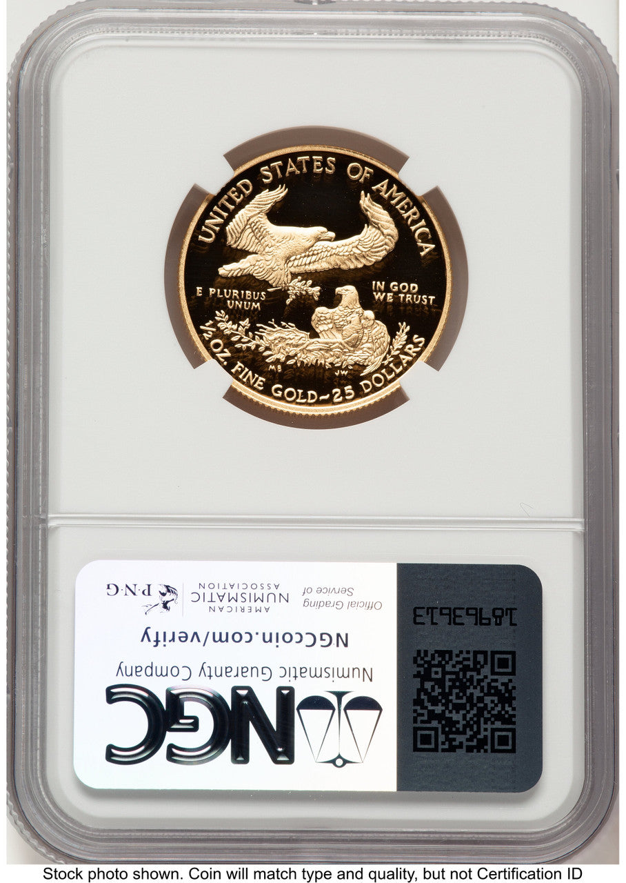 2015-W Proof Gold Eagle 1/2 oz Kenneth Bressett Red Book NGC PF70