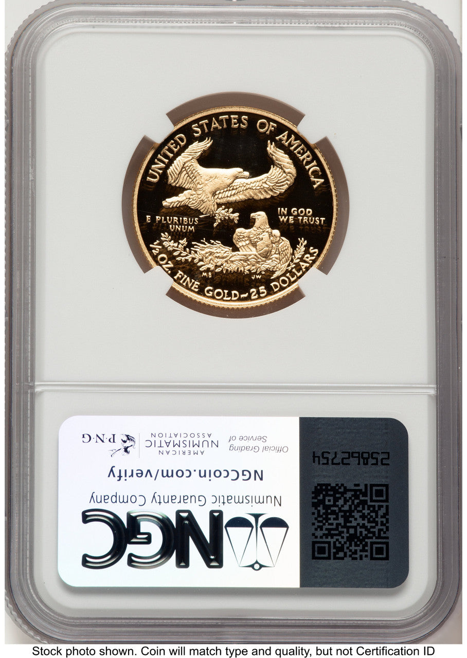 2014-W Proof Gold Eagle 1/2 oz ER Kenneth Bressett Red Book NGC PF70