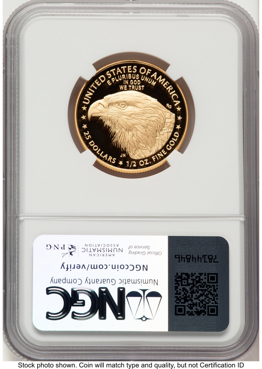 2022-W Proof Gold Eagle 1/2 oz FDI Kenneth Bressett Red Book NGC PF70