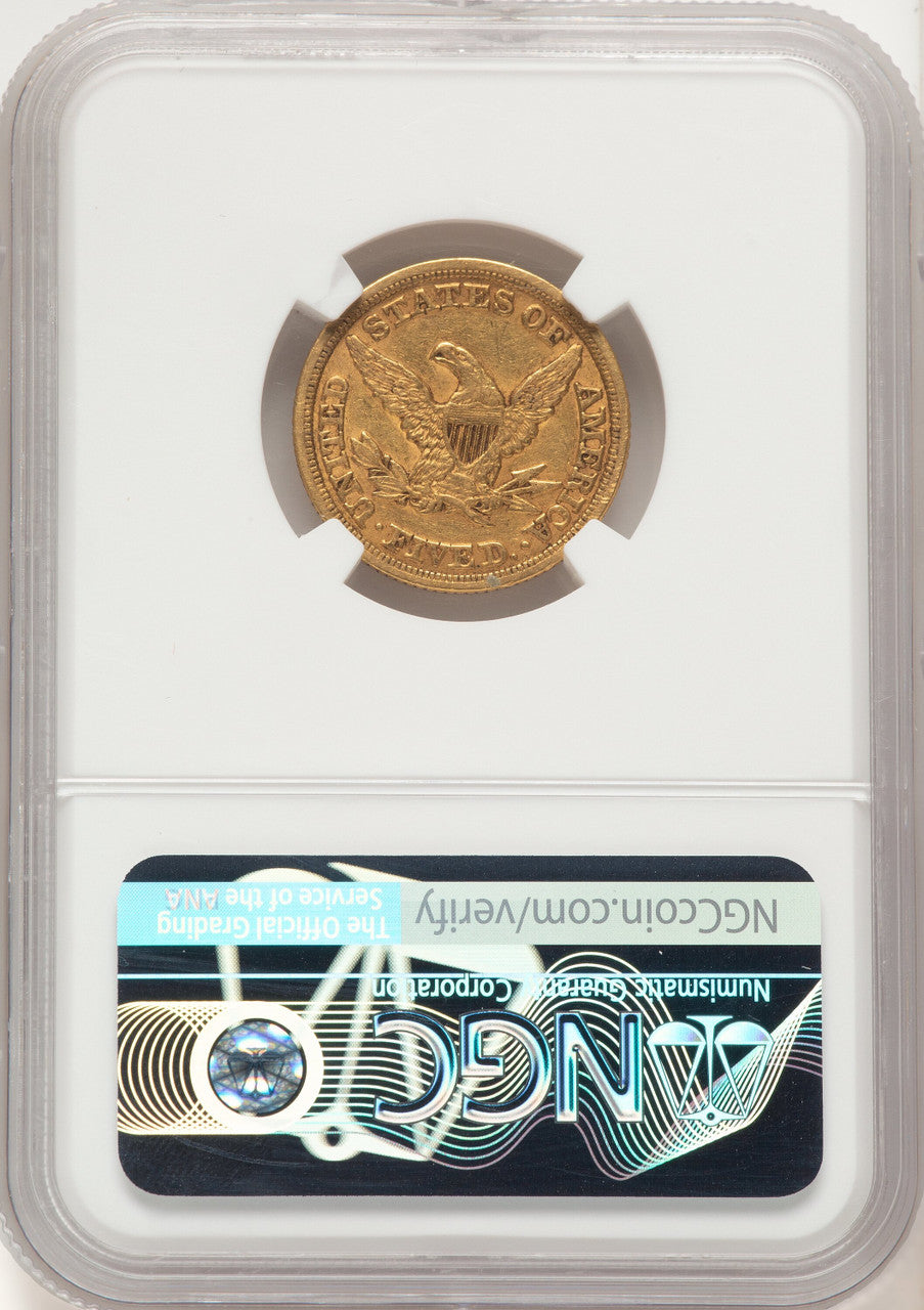 1852 $5 Liberty Half Eagle NGC AU55