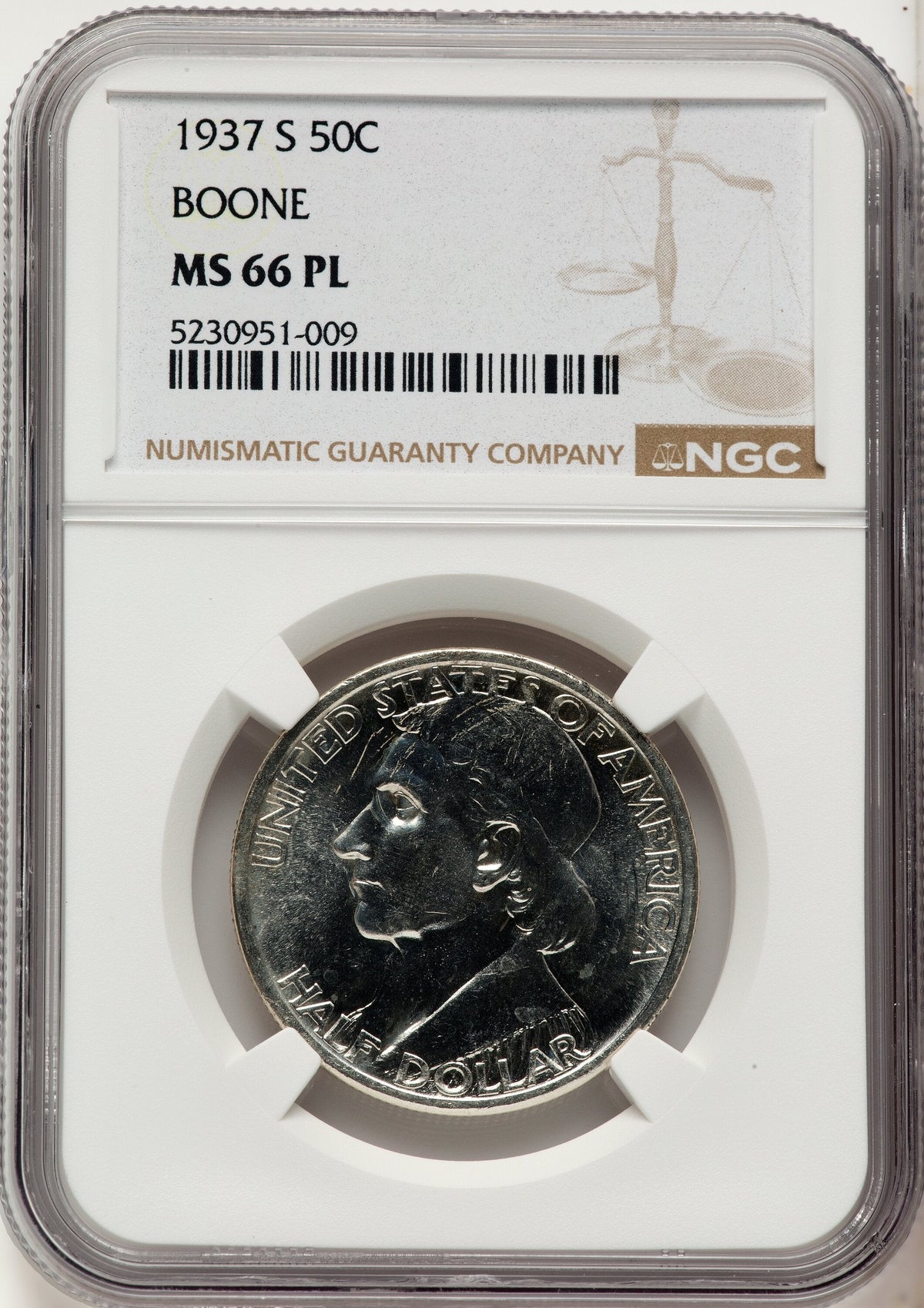 BOONE 50C 1937-S PL Commemorative Silver NGC MS66