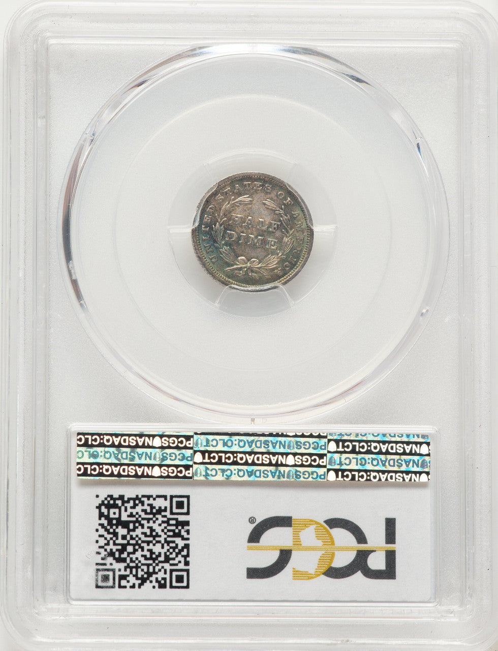 1838 H10C NO DRAPERY Seated Half Dime PCGS MS67