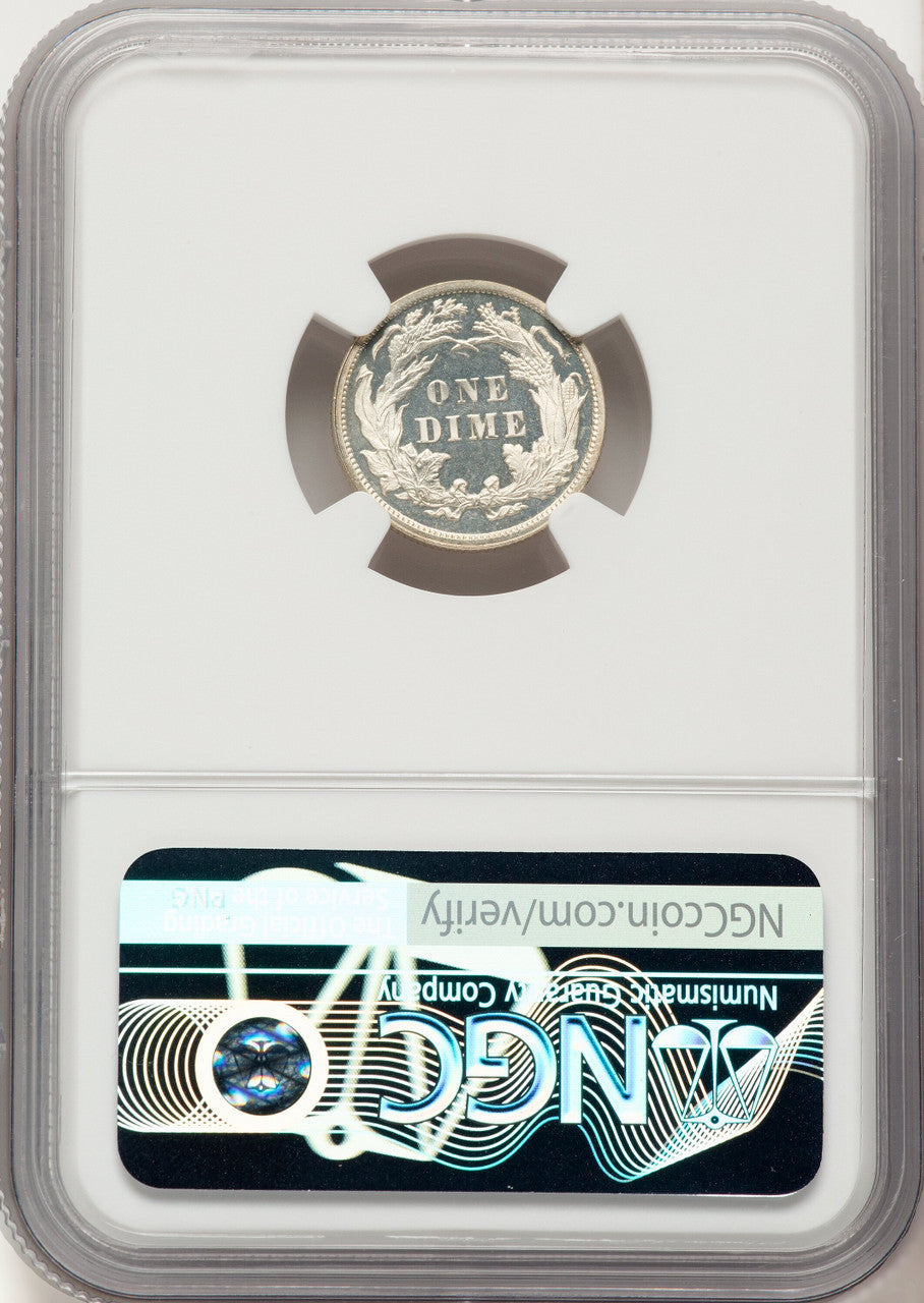 1891 10C CA Proof Seated Dime NGC PR66