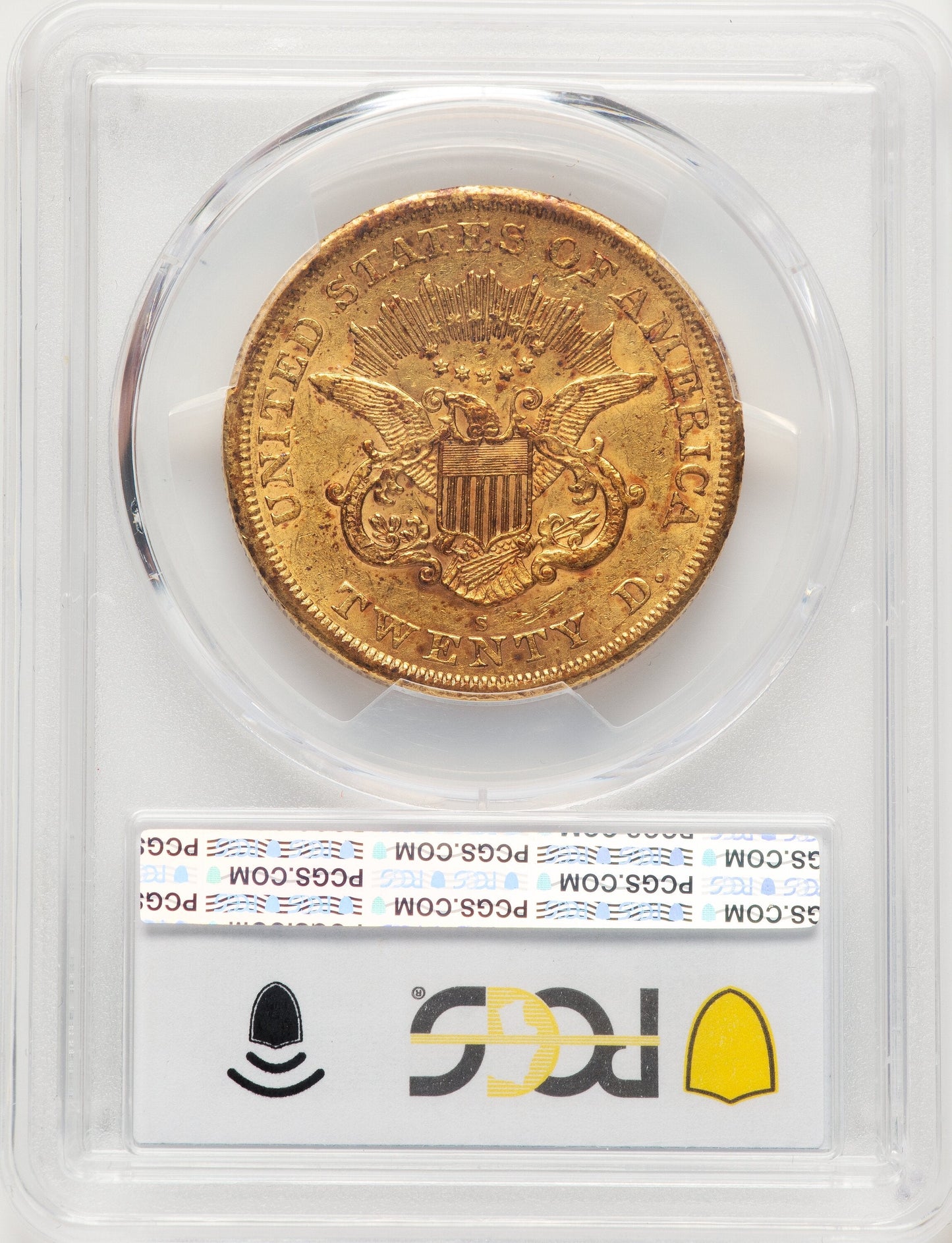 1866-S $20 NO MOTTO Liberty Double Eagle PCGS AU53