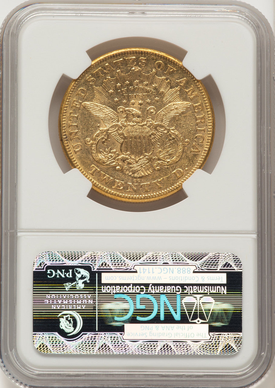 1876-CC $20 Liberty Double Eagle NGC AU53